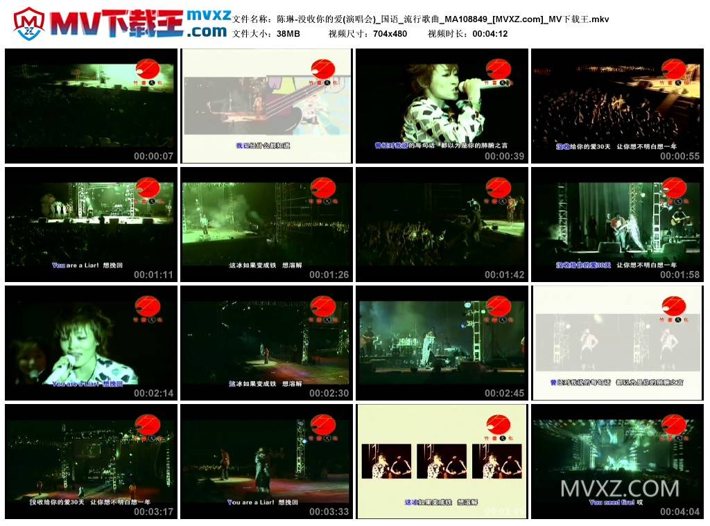 陈琳-没收你的爱(演唱会)_国语_流行歌曲_MA108849